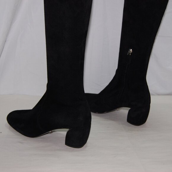 39/US9❤️ PRADA Stretch Suede Leather Over Knee High Heels Tall Boots ITALY OTK - Picture 5 of 15